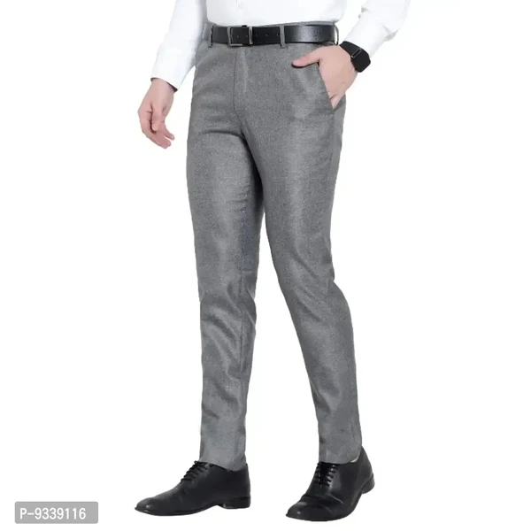 Classic Cotton Solid Formal Trousers For Men  - 38