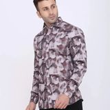 FEBIA Mens Cottonblend Floral Printed Fullsleeve Shirt - XL