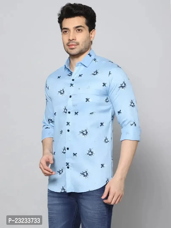 GS GRAND STITCH Mens Cotton Printed Full Sleeve Shirt  - M