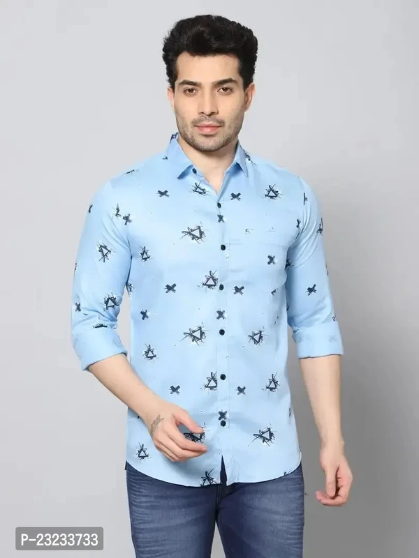 GS GRAND STITCH Mens Cotton Printed Full Sleeve Shirt  - L