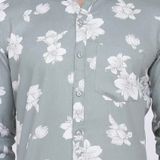 FEBIA Mens Cottonblend Floral Printed Fullsleeve Shirt - L