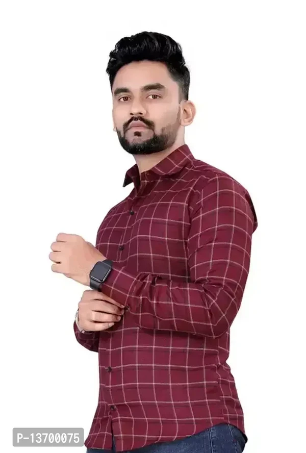 Reliable Red Cotton Long Sleeves Casual Shirts For Men - XL