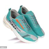 Elegant Turquoise Mesh Self Design Sports Running Shoes For Men  - EURO44
