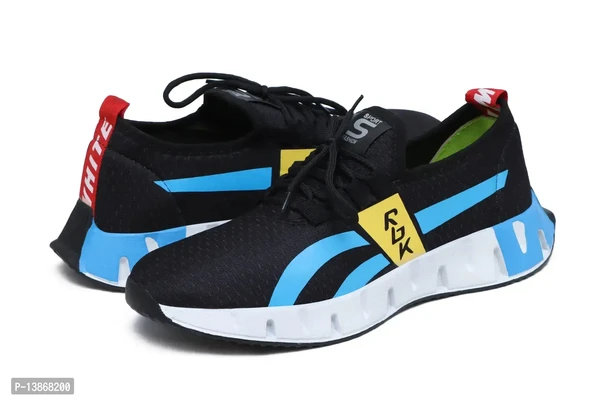 Black Stylish Running Sport Shoes For Men's - UK8