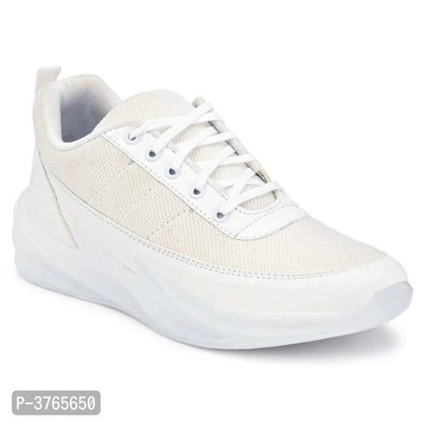 White Synthetic Sport Sneakers Shoes For Men's - UK10