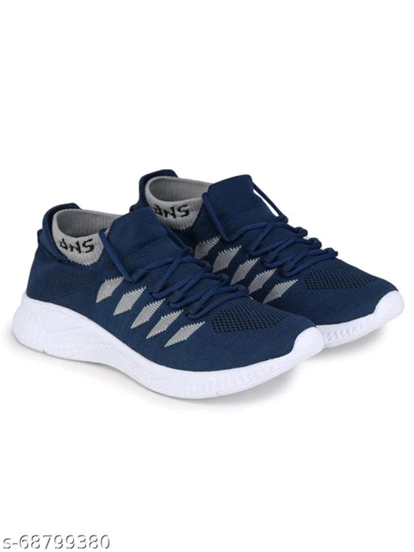 Navy Blue Solid Cricket Shoes For Men - IND-6