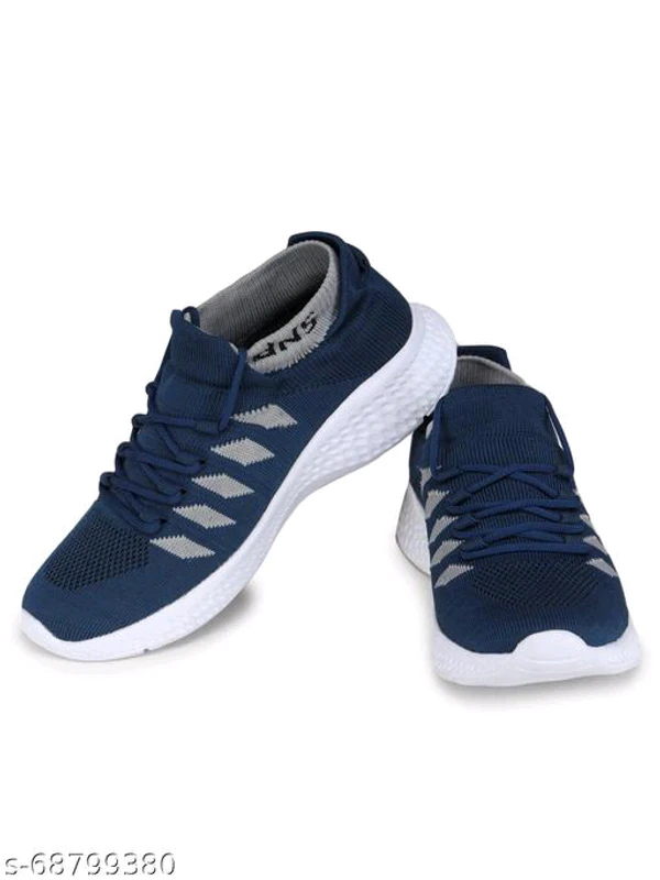 Navy Blue Solid Cricket Shoes For Men - IND-7