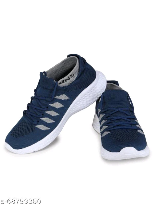 Navy Blue Solid Cricket Shoes For Men - IND-6