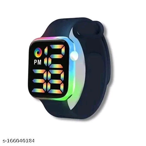 Waterproof Disco Navy Blue Led Smart Watch 