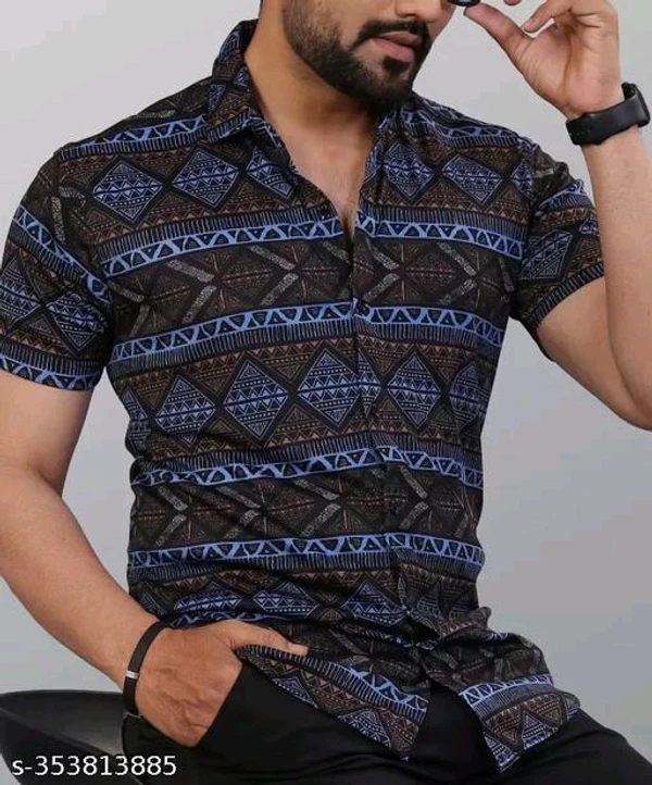 Men's Stylist Lycra Shirt  - L