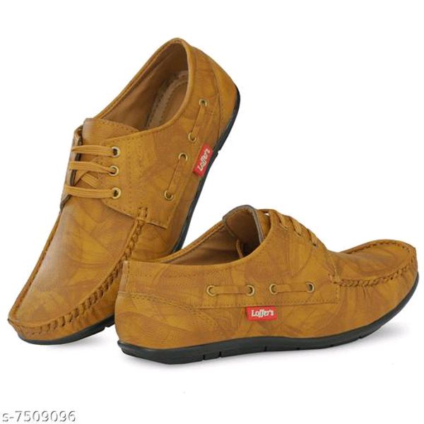 Biege Solid Loafers For Men - IND-6