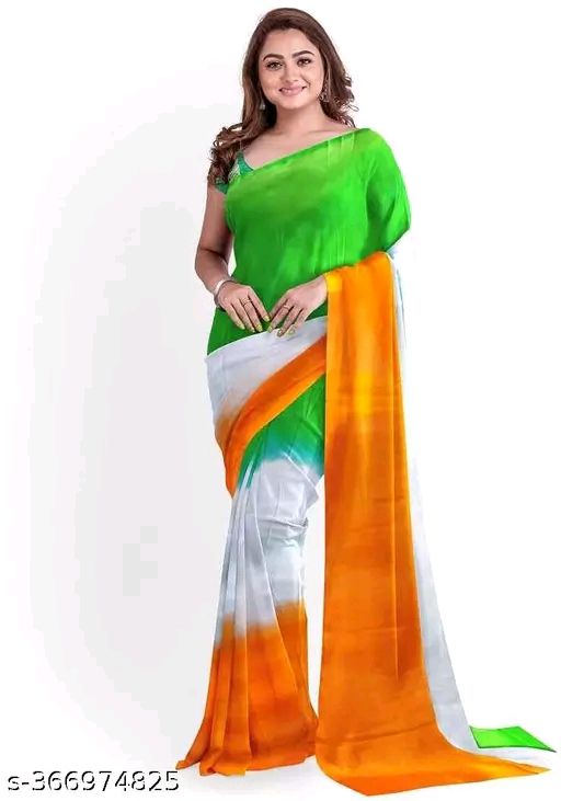 Chiffon Tiranga Printed Saree – Satish Silk Mills