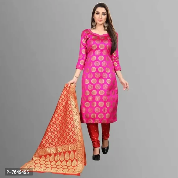 Trendy Jacquard Salwar Suit With Banarasi Dupatta 