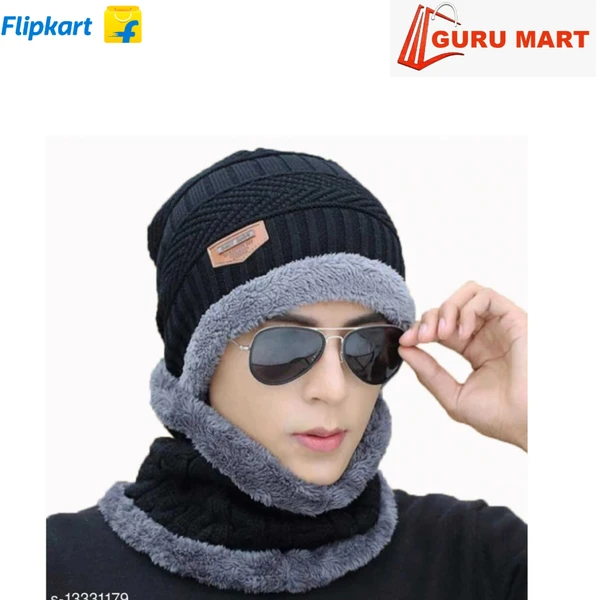 Winter Cap Black (Flipkert)