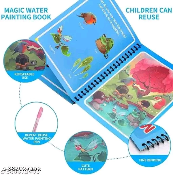 KRISHNA YASIS ANY ONE Water Magic Book, Magic Doodle Pen, Coloring Doodle Drawing Board Games For Kids, Educational Toy For Growing Kids ANY 1 BOOK ( Design & Colours As Per Stock ) ( A.K) 