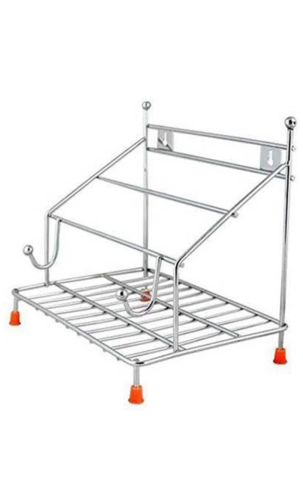 Combo Pack Of Stainless Steel 4 In 1 Chakla Belan Stand + spice Rack + cup Stand