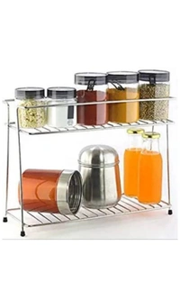 Combo Pack Of Stainless Steel 4 In 1 Chakla Belan Stand + spice Rack + cup Stand