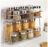 Stainless Steel 2 Layer Spice Rack For Kitchen