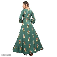 New Womens Fit Flare Athnic Gown (Green) - L