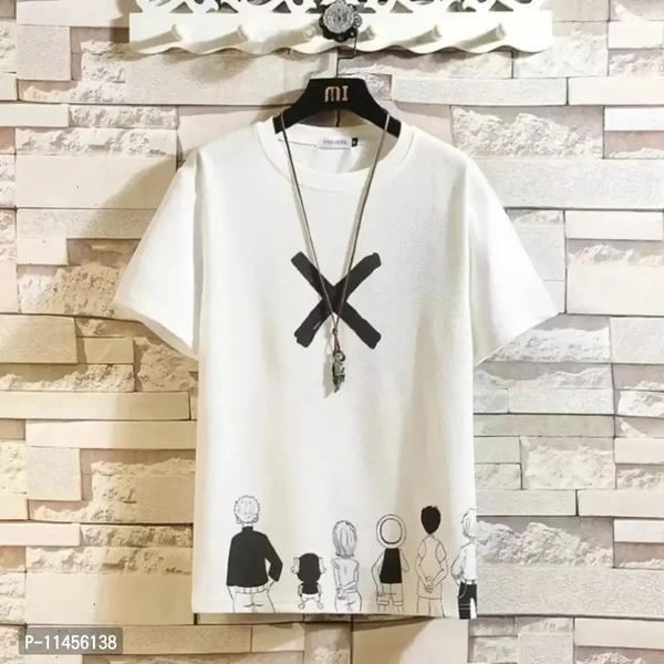 3/4 Selleves Roundneck T-Shirt (White,Yellow) - M