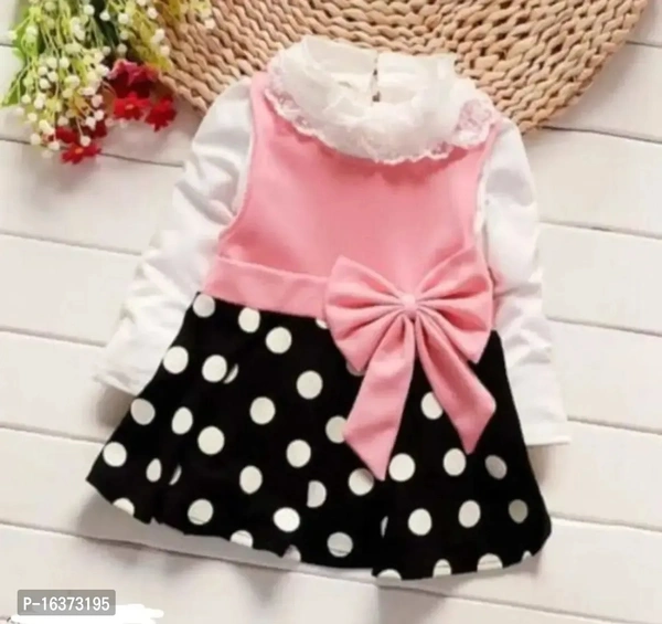 Fancy Prited Frock For Baby Girls (Multicolored) - 12-18 Months