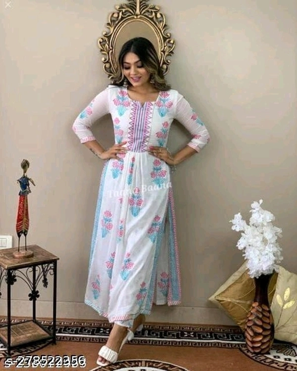 Women Flower Design Kurta Set - Xxxl
