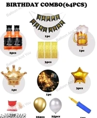Birthday Banner Decorafion Kit 64pcs Set