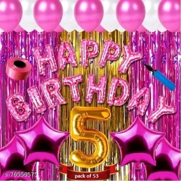Fifth Birthday Decoration Combo Set