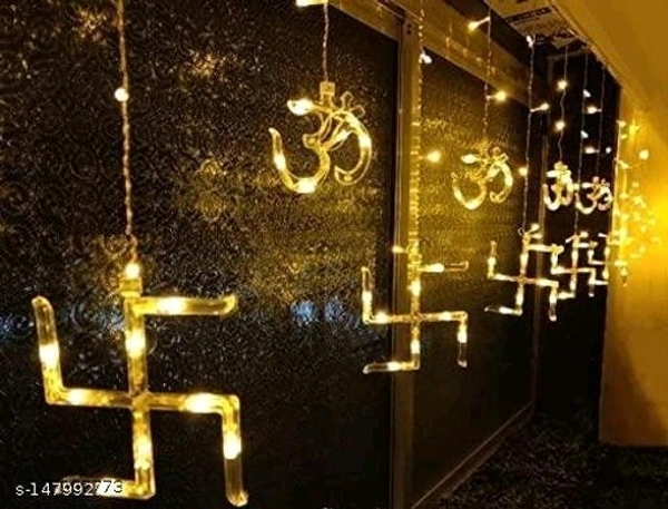 50 Fitz 6+6 Om Swastik Led Curtain String Lights