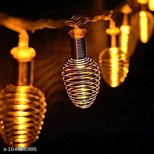 Golden Metal Spring String Lights 14 Led