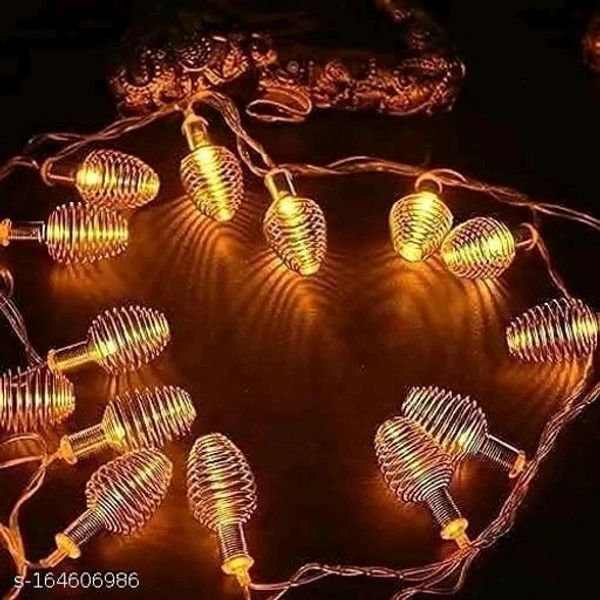 Golden Metal Spring String Lights 14 Led