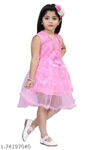 Baby Girls Beautiful Net Frock  - 3-4 Years