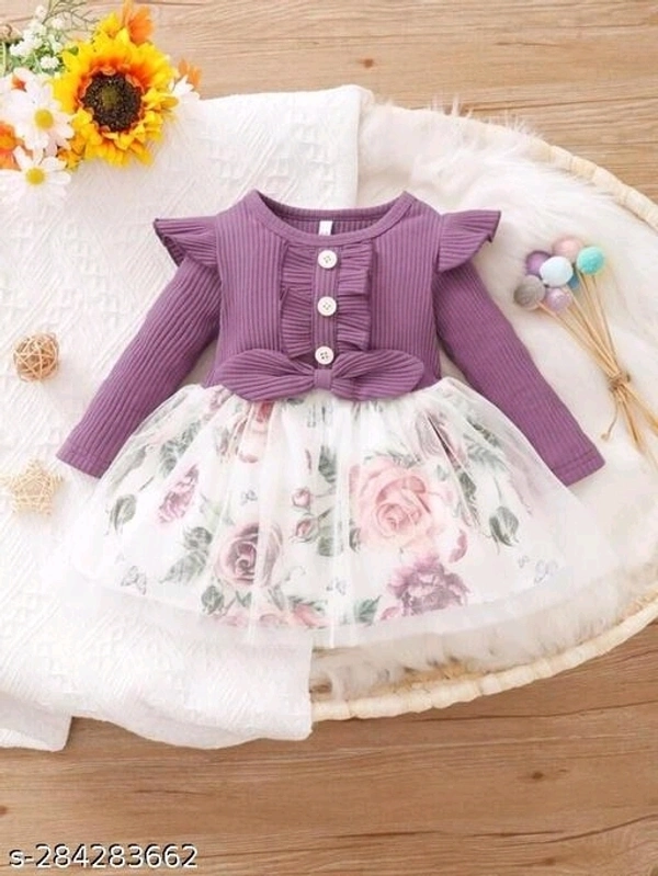 Baby Girls Party Wear Styilsh Dress - 0-6 Months