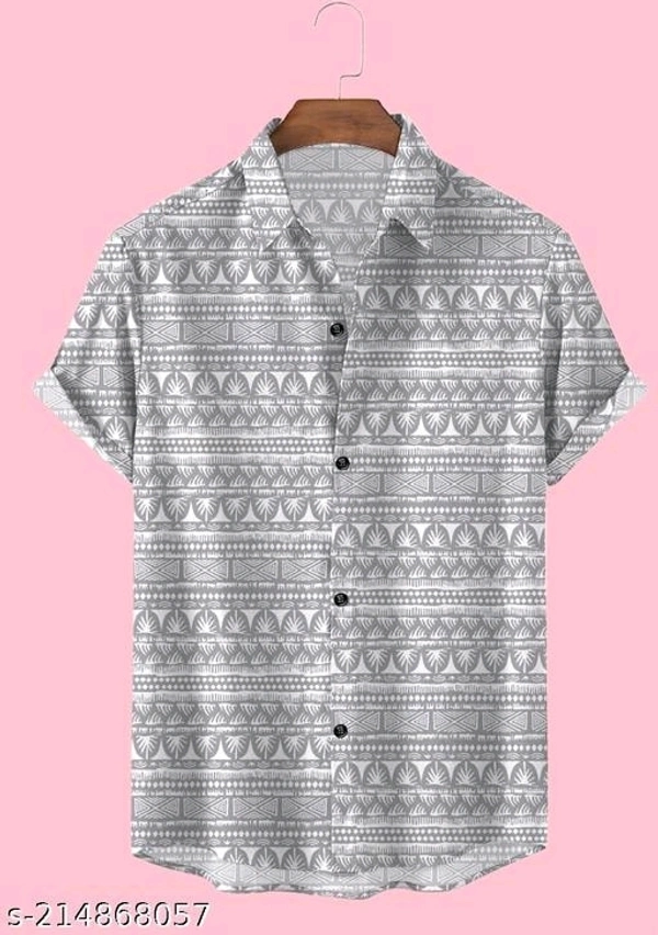 New Trendy Rayon Febric Cotton Blended Half Sleeve Shirts For Men  - L