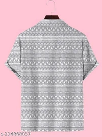 New Trendy Rayon Febric Cotton Blended Half Sleeve Shirts For Men  - L