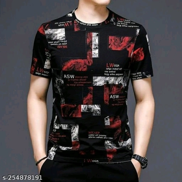 New Style Printed Round Neck T-shirt - L