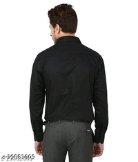 Men's Slid Speard Collar Black Shirt - M