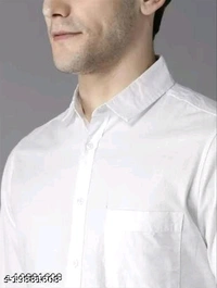 Men's Solid Speard White Shirt - L