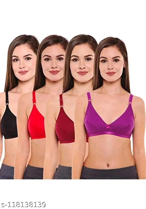 Women Bra Combo Pack Of 4 (Random Color) - 34B