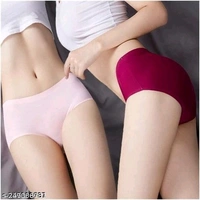 Women's Cotton Ice Silk Seamless Panties (Pack Of 3) - L