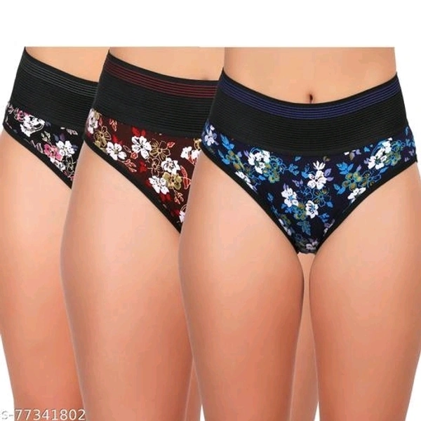 Stylish Cotton Panties For Girls (Pack Of 3) - M