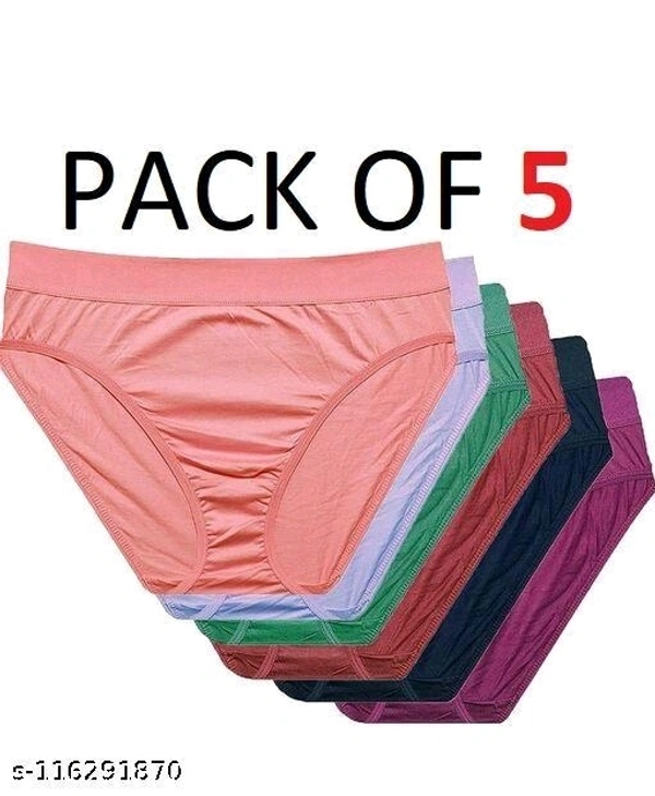 Women Stylinsh Hipster 100% Cotton Panties (Pack Of 5) - M