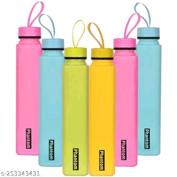 Phantom Colorful Plastic 1000ml Water Bottle Combo Set Of 6 Pcs (multicolor )