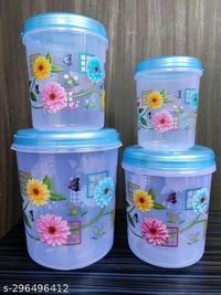 Storage King Plastic Jar/Container Pack Of 4 Pcs (1kg, 2kg, 3kg, 5kg)