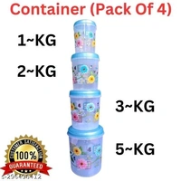 Storage King Plastic Jar/Container Pack Of 4 Pcs (1kg, 2kg, 3kg, 5kg)