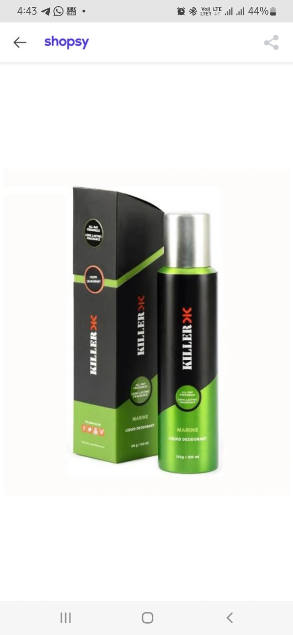 KILLER Deodorant Marine 150ml (Pack Of 3)