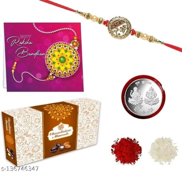 Beautiful Rakhi Set With Chocolate Packet
