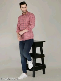 Youth First Men's Chacked Spread Collar Pink Shirts(Pack Of 2) - L