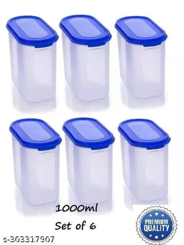 1200ml Unbreakable Modular Storage Jar Container - Pack Of 6