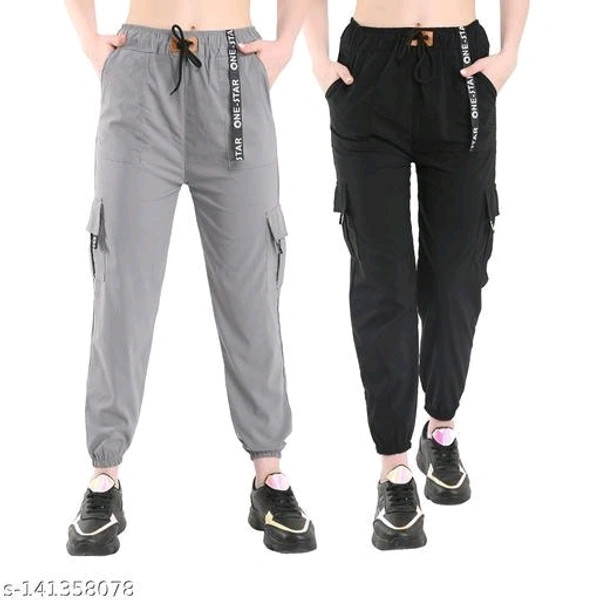 Womens's Multicolor Solid Trackpant Joggers (Pack Of 2) - 32, Gray